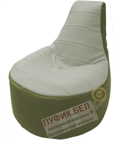Кресло мешок Трон Т1.3-28 оливковый - белый