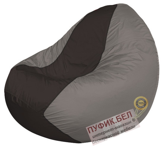 Кресло мешок Classic К2.1-98 (основа серая, вставка тёмно-серая)