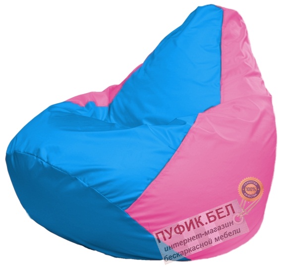 Кресло мешок Груша Макси Г2.1-277 голубой, розовый