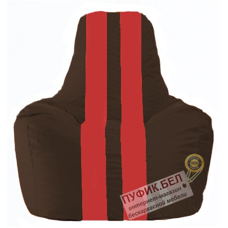Кресло мешок Спортинг коричневый - красный С1.1-322