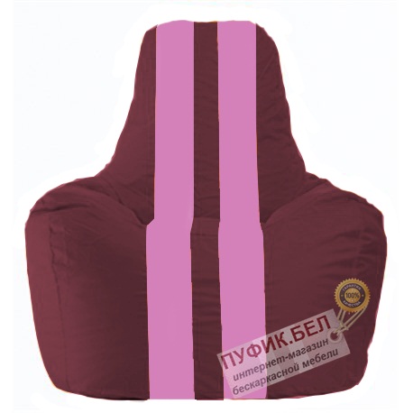 Кресло мешок Спортинг бордовый - розовый С1.1-306
