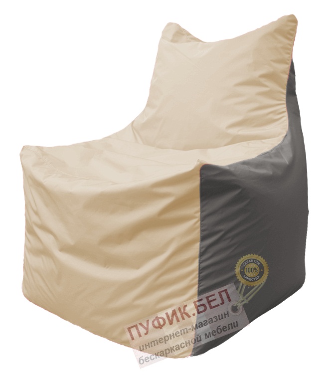 Кресло мешок Фокс Ф 21-140 (слоновая кость - серый)