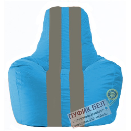 Кресло мешок Спортинг голубой - серый С1.1-27