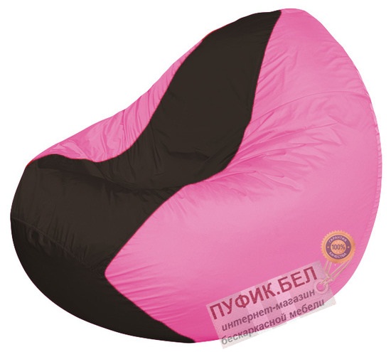 Кресло мешок Classic К2.1-168 (основа розовая, вставка чёрная)