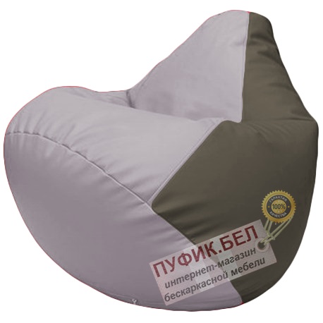 Кресло мешок Груша сиреневый и серый Г2.3-2517