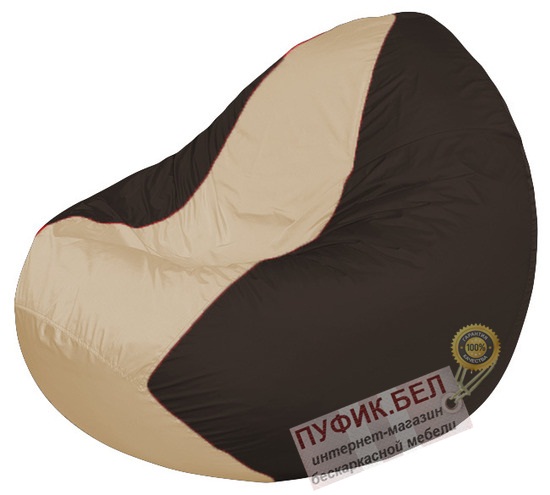 Кресло мешок Classic К2.1-152 (основа коричневая, вставка бежевая)