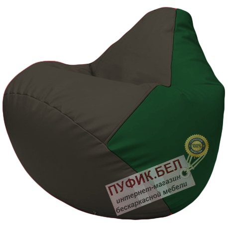 Кресло мешок Груша чёрный и зелёный Г2.3-1601