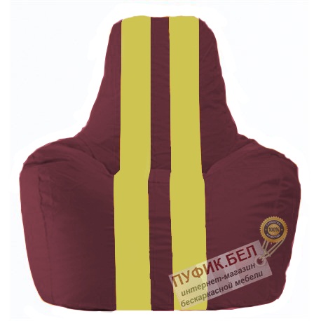 Кресло мешок Спортинг бордовый - жёлтый С1.1-313
