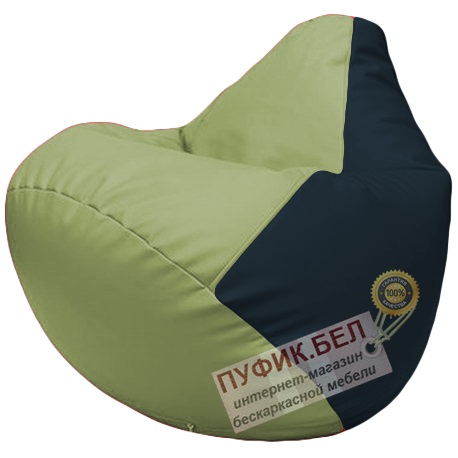 Кресло мешок Груша оливковый и синий Г2.3-1915