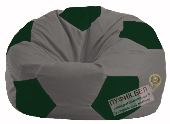 Кресло-мешок Мяч серый - тёмно-зелёный М 1.1-349