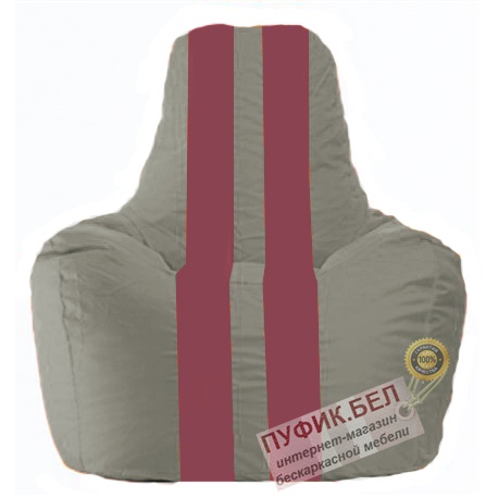 Кресло мешок Спортинг серый - бордовый С1.1-336
