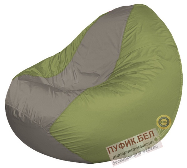 Кресло мешок Classic К2.1-71 (основа оливковая, вставка серая)