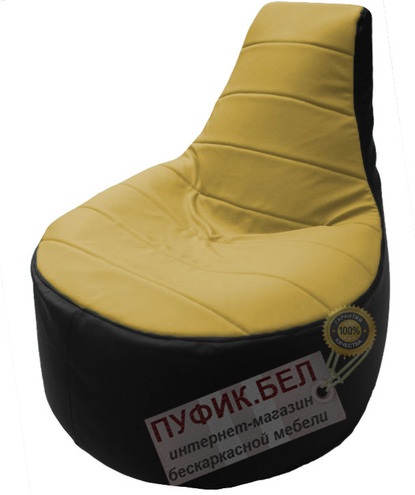 Кресло мешок Трон Т1.3-08 чёрный - охра