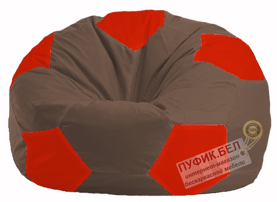 Кресло-мешок Мяч коричневый - красный М 1.1-319
