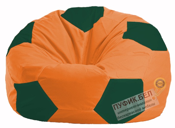 Кресло-мешок Мяч оранжевый - тёмно-зелёный М 1.1-212
