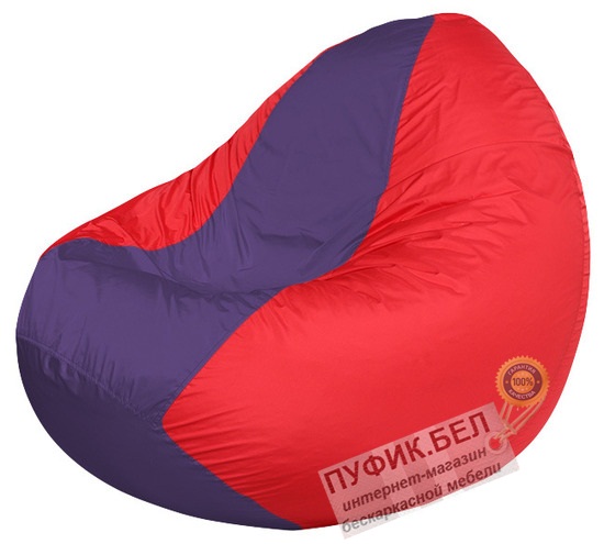Кресло мешок Classic К2.1-67 (основа красная, вставка фиолетовая)