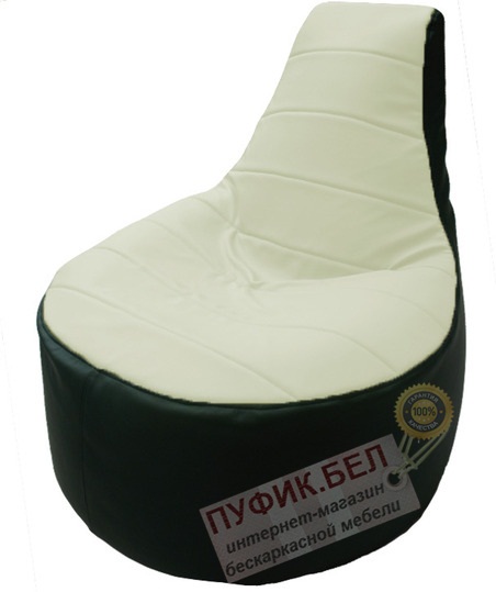 Кресло мешок Трон Т1.3-42 тёмно-зелёный - белый