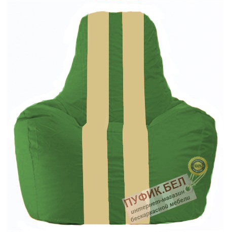 Кресло мешок Спортинг зелёный - светло-бежевый С1.1-240