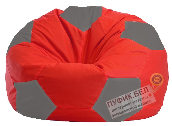 Кресло-мешок Мяч красно - светло-серое 1.1-173