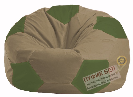 Кресло-мешок Мяч бежевый - оливковый М 1.1-91