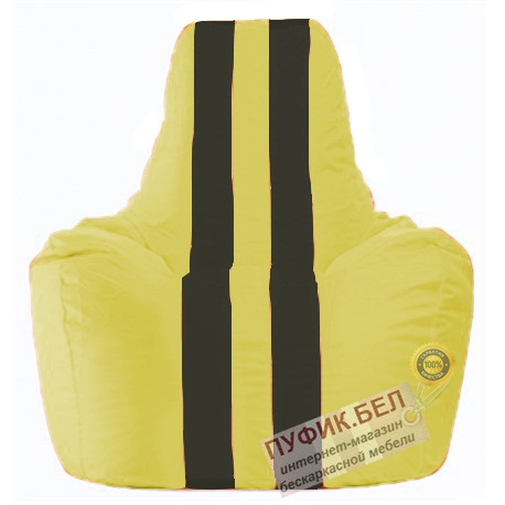 Кресло мешок Спортинг жёлтый - чёрный С1.1-245