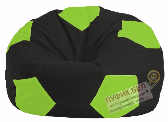 Кресло-мешок Мяч чёрный - салатовый М 1.1-466