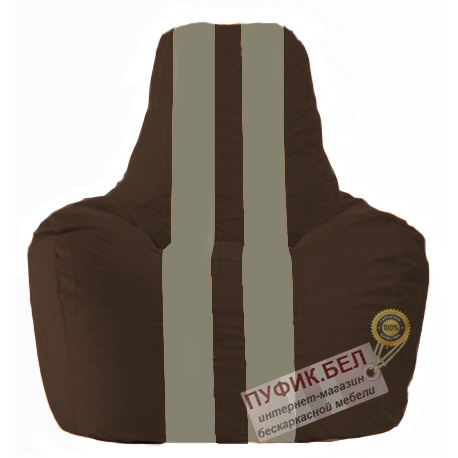 Кресло мешок Спортинг коричневый - серый С1.1-327
