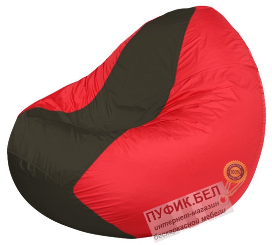 Кресло мешок Classic К2.1-135 (основа красная, вставка чёрная)