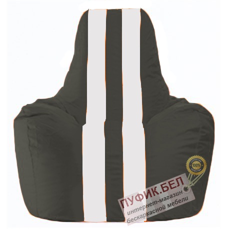 Кресло мешок Спортинг чёрный - белый С1.1-392