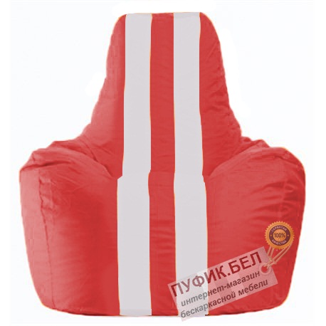 Кресло мешок Спортинг красный - белый С1.1-181