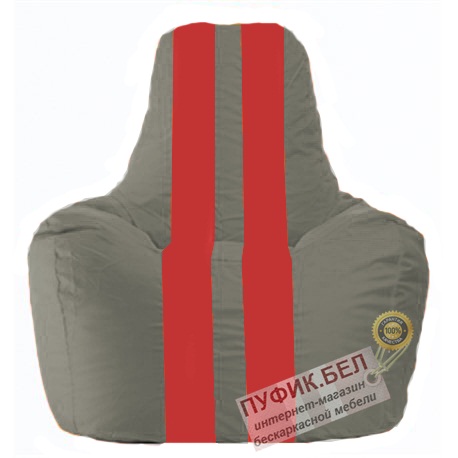 Кресло мешок Спортинг серый - красный С1.1-332