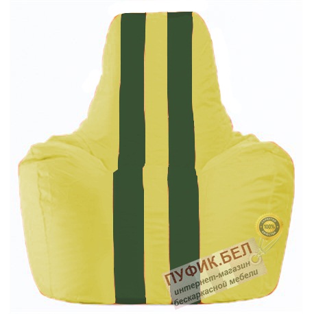 Кресло мешок Спортинг жёлтый - тёмно-зелёный С1.1-452