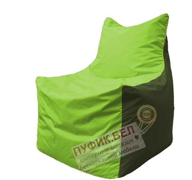 Кресло мешок Фокс Ф 21-157 (салатовый - тёмно-оливковый)