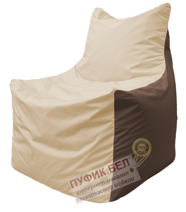 Кресло мешок Фокс Ф 21-146 (слоновая кость - коричневый)