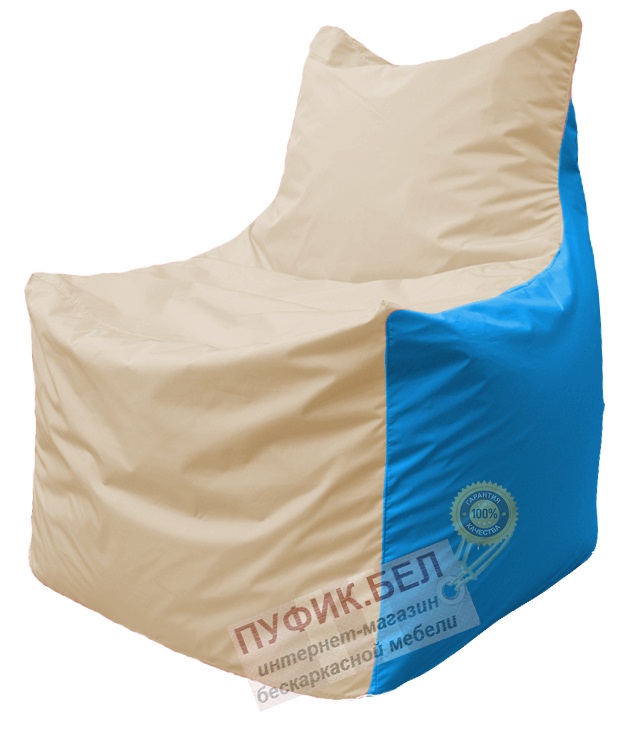 Кресло мешок Фокс Ф 21-149 (слоновая кость - голубой)