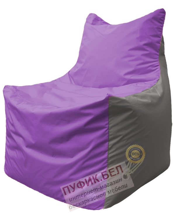 Кресло мешок Фокс Ф 21-106 (сиреневый - светло-серый)