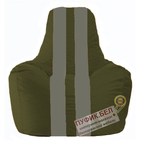 Кресло мешок Спортинг тёмно-оливковый - серый С1.1-53