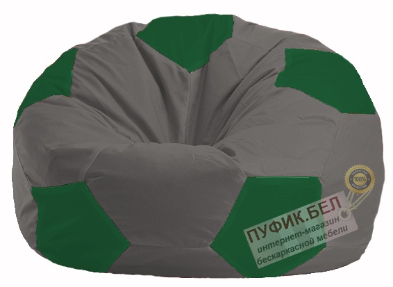 Кресло-мешок Мяч тёмно-серый - зелёный М 1.1-361