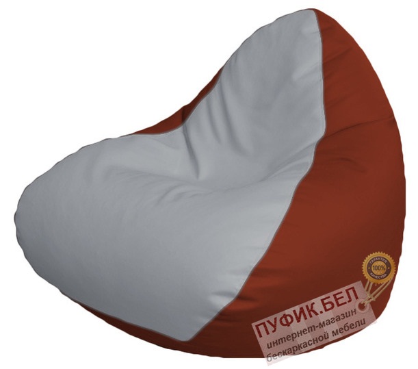 Кресло мешок RELAX Р2.3-56 (основа красная, вставка белая)
