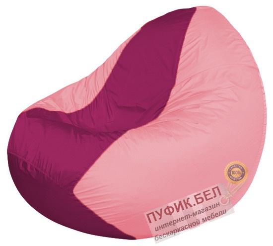Кресло мешок Classic К2.1-76 (основа розовая, вставка фуксия)