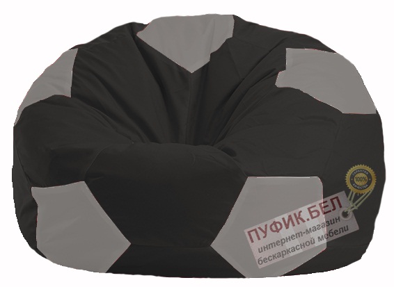 Кресло-мешок Мяч чёрный - серый М 1.1-473