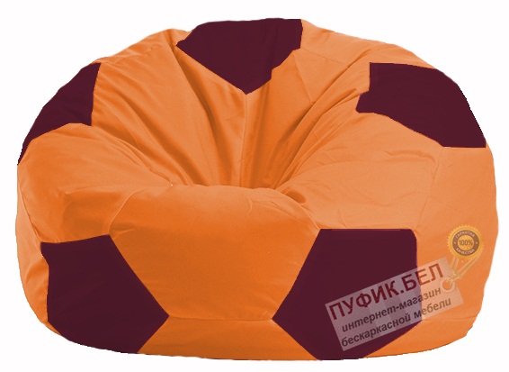 Кресло-мешок Мяч оранжевый - бордовый М 1.1-222