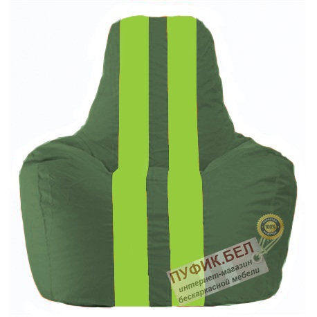 Кресло мешок Спортинг тёмно-зелёный - салатовый С1.1-63