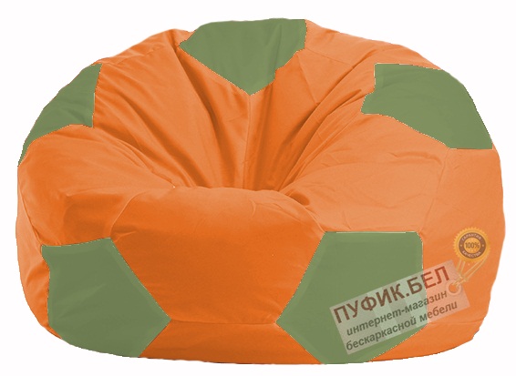 Кресло-мешок Мяч оранжевый - оливковый М 1.1-216