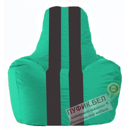 Кресло мешок Спортинг бирюзовый - чёрный С1.1-283
