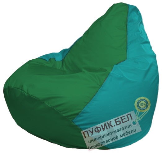 Кресло мешок Груша Макси Г2.1-243 зелёный, бирюзовый