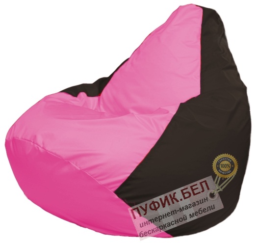 Кресло мешок Груша Макси Г2.1-200 (основа коричневая, вставка розовая)