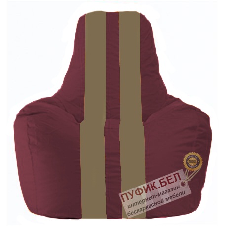 Кресло мешок Спортинг бордовый - бежевый С1.1-301