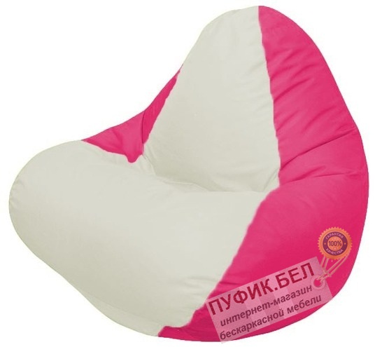 Кресло-мешок RELAX ( основа фуксия, вставка белая)