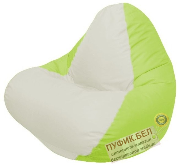 Кресло-мешок RELAX (основа салатовая, вставка белая)